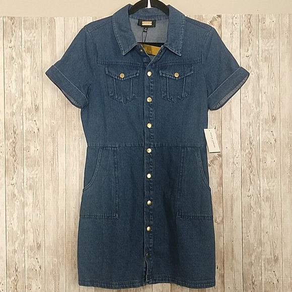 Alexia Admor Denim Romina Shirt Dress Medium - Picture 3 of 16